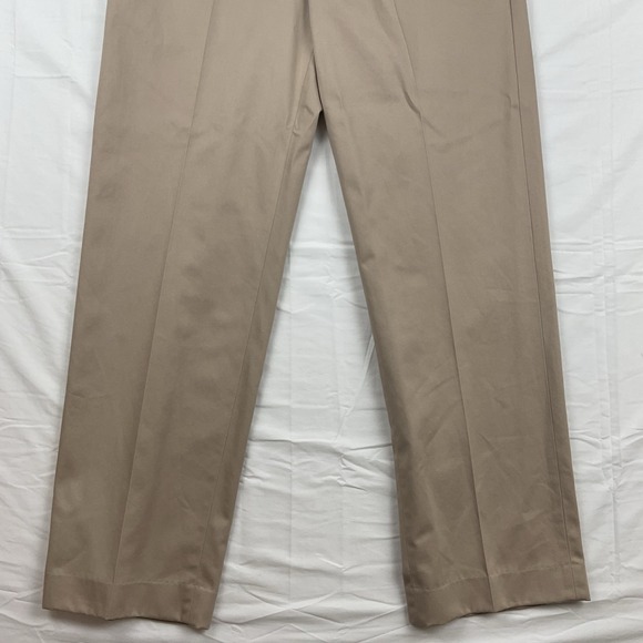 LL Bean Standard Fit Khaki Dress Pants Mens Size 35 Business Casual Chino - Picture 3 of 11